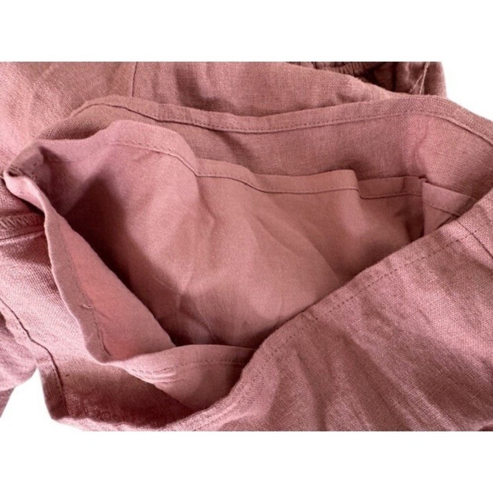 Abercrombie & Fitch Womens Medium Linen Blend Wide Leg Jumpsuit Mauve Tie Back - Picture 8 of 11